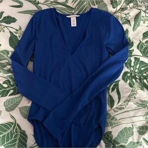 h&m blue body suit size xs